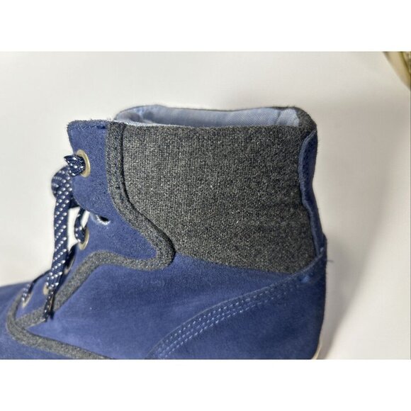 Meds High Top Hidden Wedge Rookie Shoe Navy Blue Suede Size 8 - Picture 9 of 9